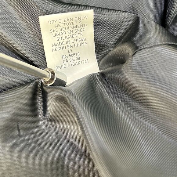 Anne Klein Women's Navy Pinstripe Notched-Collar Jacket Size 10 - Picture 11 of 15